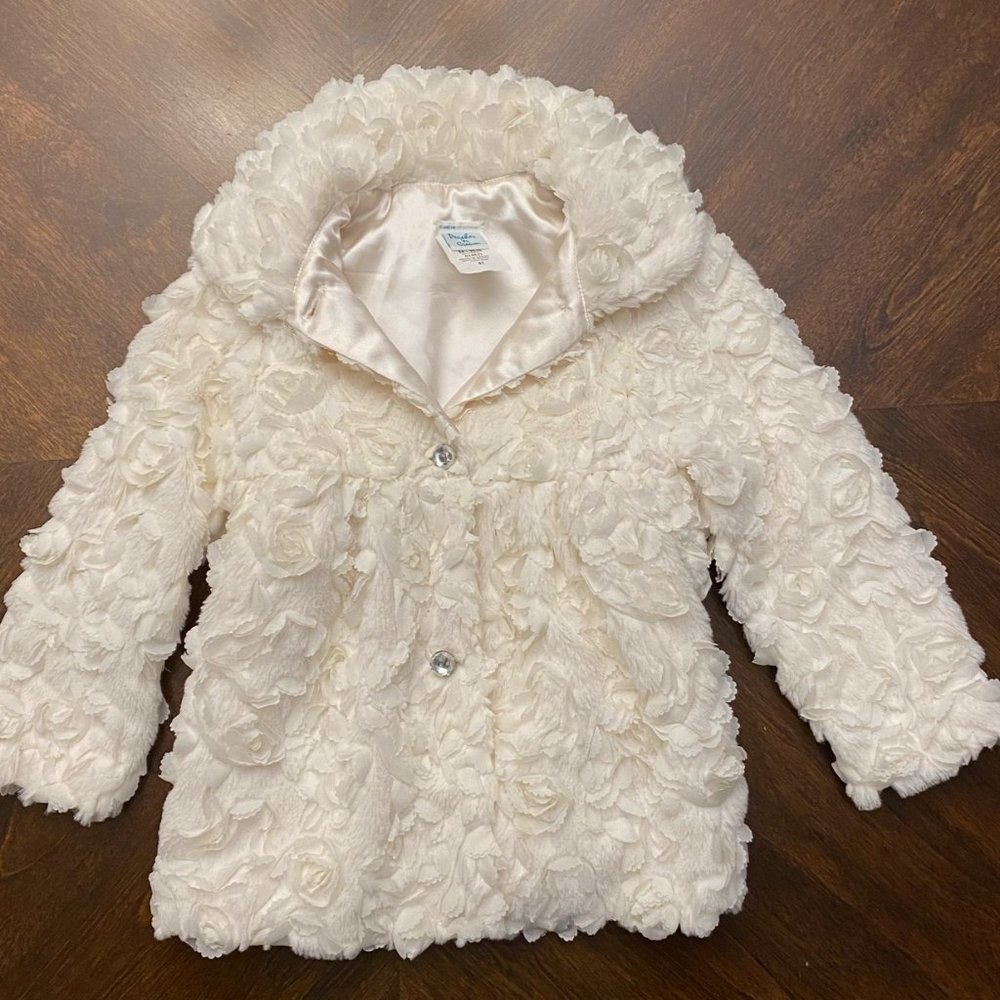 Peaches 'n Cream 4T Ivory Rosette Jacket - UNIQUE!